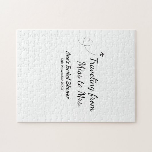 Reis bruidsfeest voeg naam datum toe van Miss tot Legpuzzel (Horizontaal)