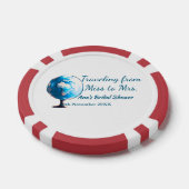 Reis bruidsfeest voeg naam datum toe van Miss tot  Poker Chips (Enkel)