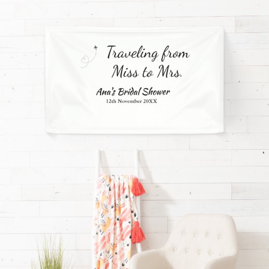 Reis bruidsfeest voeg naam datum toe van Miss tot  Spandoek (Insitu)