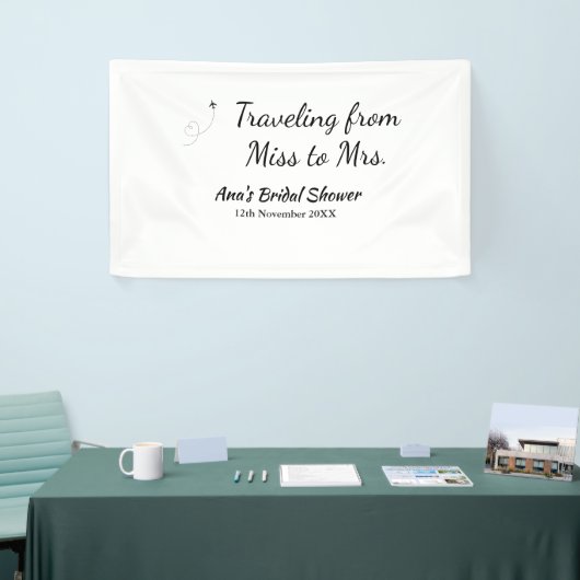 Reis bruidsfeest voeg naam datum toe van Miss tot  Spandoek (Beurs)