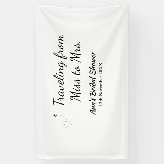 Reis bruidsfeest voeg naam datum toe van Miss tot  Spandoek (Verticaal)