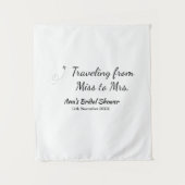 Reis bruidsfeest voeg naam datum toe van Miss tot  Wandkleed (Voorkant)