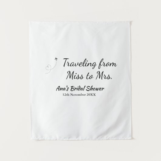Reis bruidsfeest voeg naam datum toe van Miss tot  Wandkleed (Voorkant)