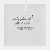 Reis bruidsmeisje feest naam datum miss tot Mrs si Glas Ornament (Achterkant)