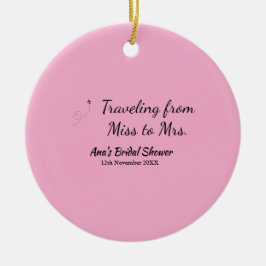 Reis bruidsmeisje feest voeg naam datum miss to Mr Keramisch Ornament