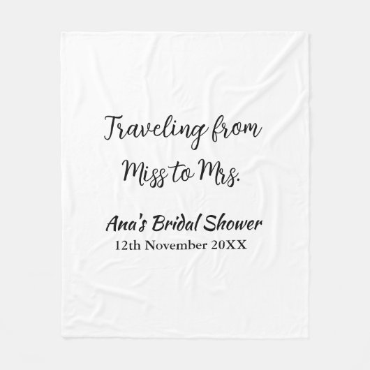 Reis bruidsmeisjesfeest voeg naam datum miss to Mr Fleece Deken (Voorkant)