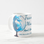 Reis bruidsuitnodiging voeg naam datum mevrouw toe koffiemok (Voorkant links)