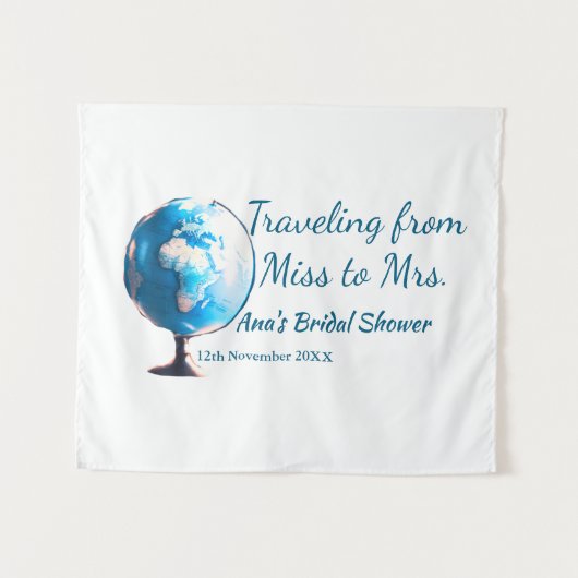 Reis bruidsuitnodiging voeg naam datum toe van Mis Wandkleed (Voorkant (horizontaal))