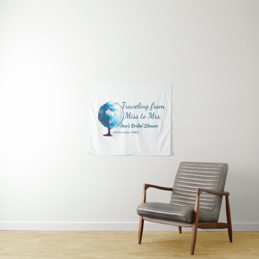 Reis bruidsuitnodiging voeg naam datum toe van Mis Wandkleed (In Situ (horizontaal))