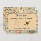 , Reis Bruiloft Dank u Briefkaart (Voorkant / Achterkant)