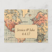 , Reis Bruiloft Save the Date Briefkaart (Achterkant)