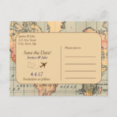 , Reis Bruiloft Save the Date Briefkaart (Voorkant)