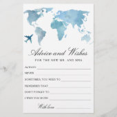 Reis bruiloftsshowers advies en wensen briefpapier (Voorkant)