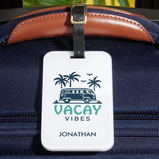 Reis Camper Van Zomer Vakantie Bagagelabel (Voorkant Insitu 2)