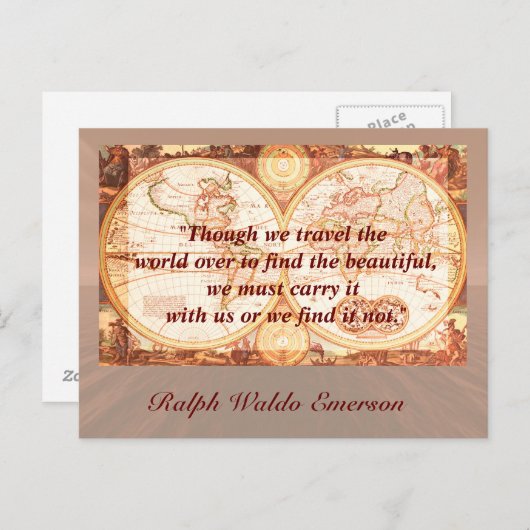 Reis citaat - ansichtkaart briefkaart (Voorkant / Achterkant)