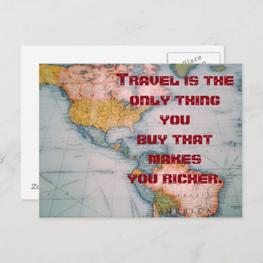 Reis citaat - ansichtkaart briefkaart (Voorkant / Achterkant)