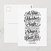 Reis citaat: Een schip in de haven Briefkaart (Voorkant / Achterkant)