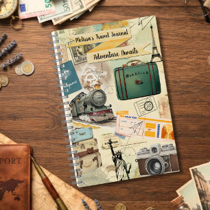 Reis collage 2 in vintage stijl notitieboek