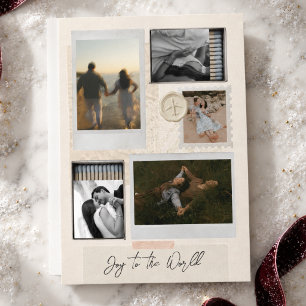 Reis collage familie foto 'Joy to the World' Feestdagenkaart