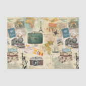 Reis collage in vintage stijl tissuepapier (Voorkant)