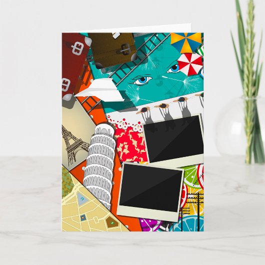 Reis collage met iconische bezienswaardigheden Vak Kaart