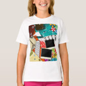 Reis collage met iconische bezienswaardigheden vak t-shirt (Voorkant)