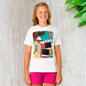 Reis collage met iconische bezienswaardigheden vak t-shirt