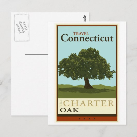 Reis Connecticut Briefkaart (Voorkant / Achterkant)