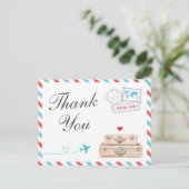 Reis Dank u kaart, Vliegtuig Vliegtuig Huwelijk Briefkaart (Staand voorkant)