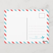 Reis Dank u kaart, Vliegtuig Vliegtuig Huwelijk Briefkaart (Achterkant)