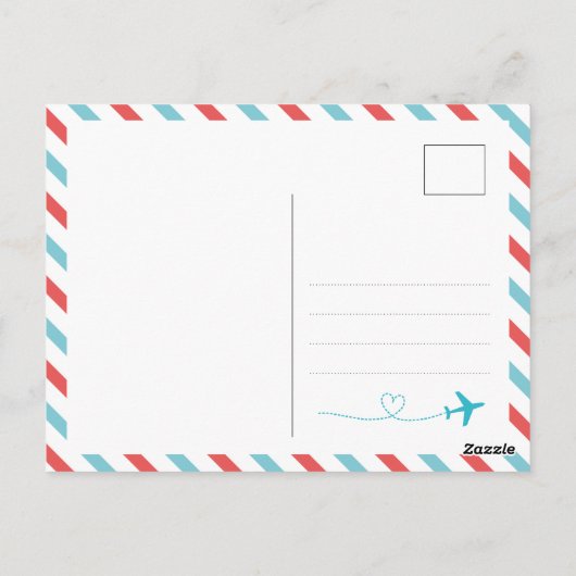 Reis Dank u kaart, Vliegtuig Vliegtuig Huwelijk Briefkaart (Achterkant)