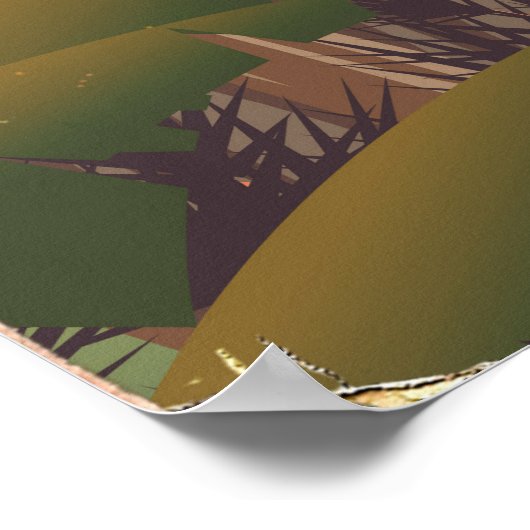 Reis de Universe retro ruimtekunst. Poster (Hoek)