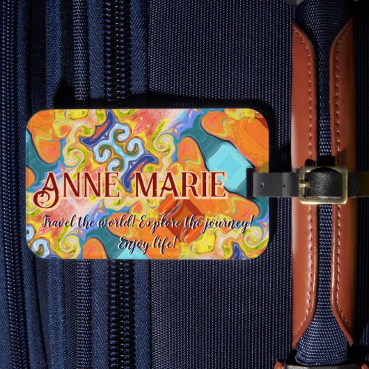 Reis de Wereld Abstract Keizerlijke Aangepaste Naa Bagagelabel (Voorkant Insitu 4)