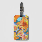 Reis de Wereld Abstract Keizerlijke Aangepaste Naa Bagagelabel (Voorkant (verticaal))