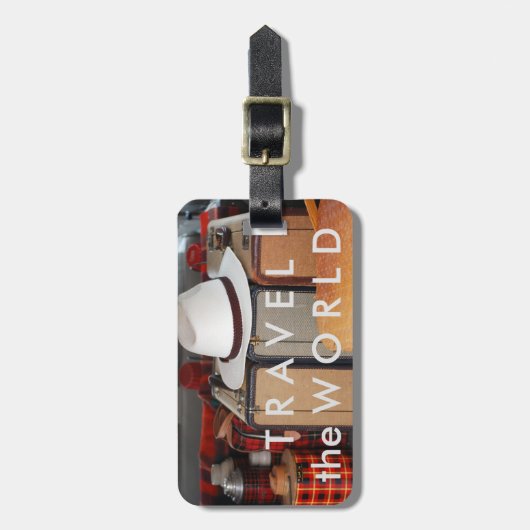 Reis de wereld - Bagagelabel met oude stijl (Voorkant verticaal)