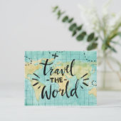 Reis de wereld briefkaart (Staand voorkant)