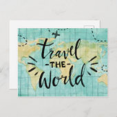 Reis de wereld briefkaart (Voorkant / Achterkant)