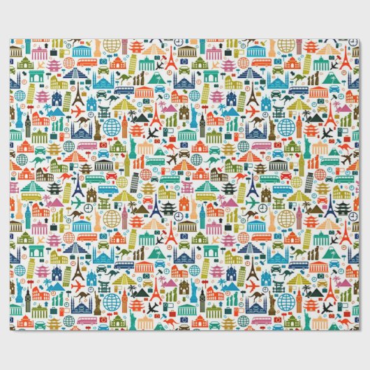 Reis de wereld cadeaupapier (Vlak)