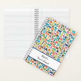 reis de wereld gepersonaliseerd dagboek notitieboek