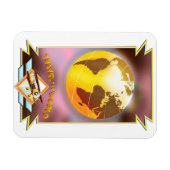 Reis de Wereld Gouden Globe Magneet (Horizontaal)