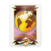 Reis de Wereld Gouden Globe Magneet (Verticaal)