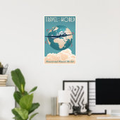 Reis de wereld - in stijl poster (Thuiskantoor)