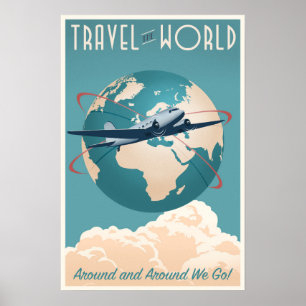 Reis de wereld - in  stijl poster