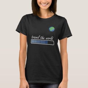 Reis de Wereld Ladende Wereldreiziger & Wereldbol  T-shirt