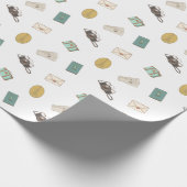 Reis de wereld paspoort camera tickets bagage cadeaupapier (Hoek)