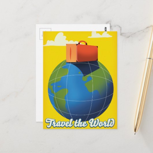 Reis de Wereld Rond Briefkaart (Voorkant / Achterkant in situ)