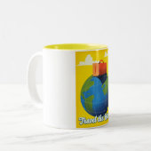 Reis de Wereld Rond Tweekleurige Koffiemok (Voorkant links)