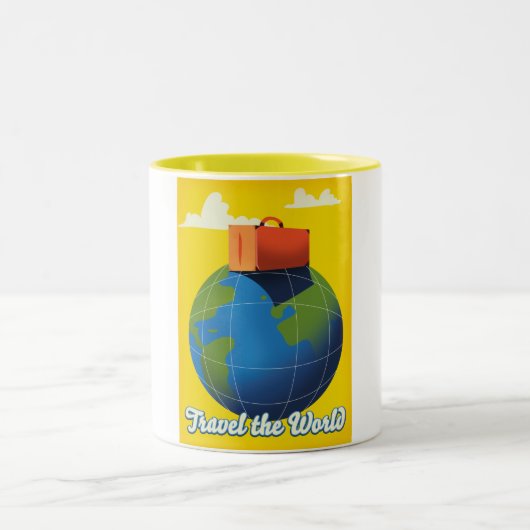 Reis de Wereld Rond Tweekleurige Koffiemok (Center)
