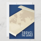Reis de Wereld rond vintage reisposter (Achterkant)