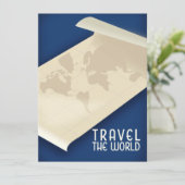 Reis de Wereld rond vintage reisposter (Staand voorkant)